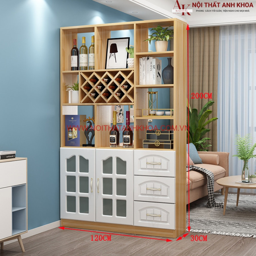 Kích thước tủ vách ngăn phòng khách gỗ công nghiệp màu vân gỗ phối trắng đẹp giá rẻ Kích thước tủ vách ngăn phòng khách gỗ công nghiệp màu vân gỗ phối trắng đẹp giá rẻ