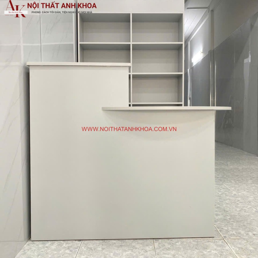 Quầy lễ tân nhỏ gọn gỗ công nghiệp MDF bền đẹp Quầy lễ tân nhỏ gọn gỗ công nghiệp MDF bền đẹp