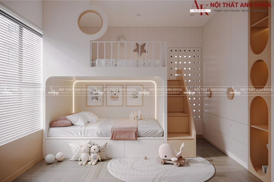 Mẫu giường tầng trẻ em thiết kế đa năng cho nhà chung cư Mẫu giường tầng trẻ em thiết kế đa năng cho nhà chung cư