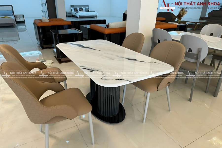 Bộ bàn ăn nhỏ gọn mặt đá chân sắt - Sang trọng hiện đại Bộ bàn ăn nhỏ gọn mặt đá chân sắt - Sang trọng hiện đại