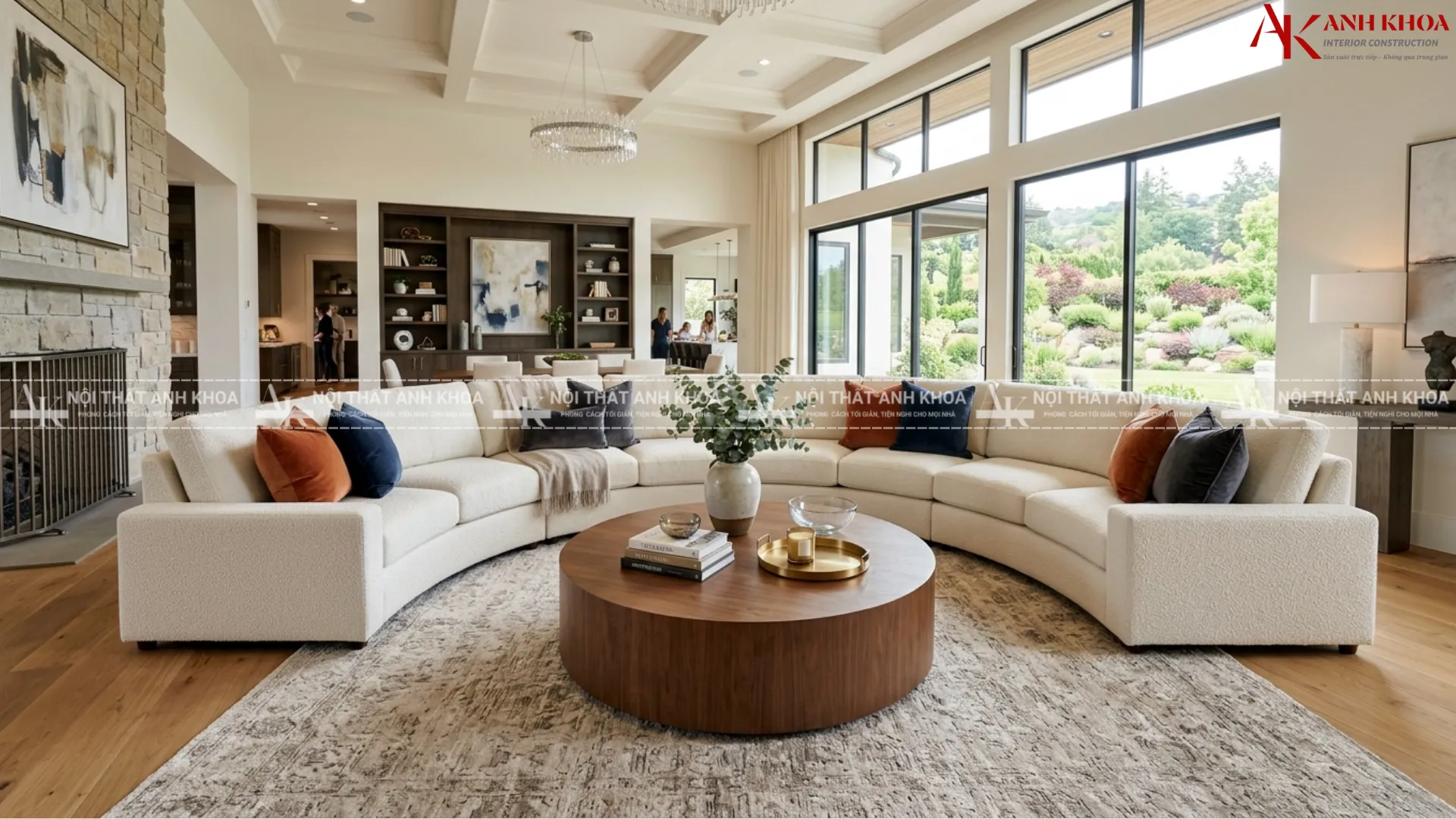 Nét cong tinh tế - Sofa bán nguyệt, nâng tầm phòng khách rộng Nét cong tinh tế - Sofa bán nguyệt, nâng tầm phòng khách rộng