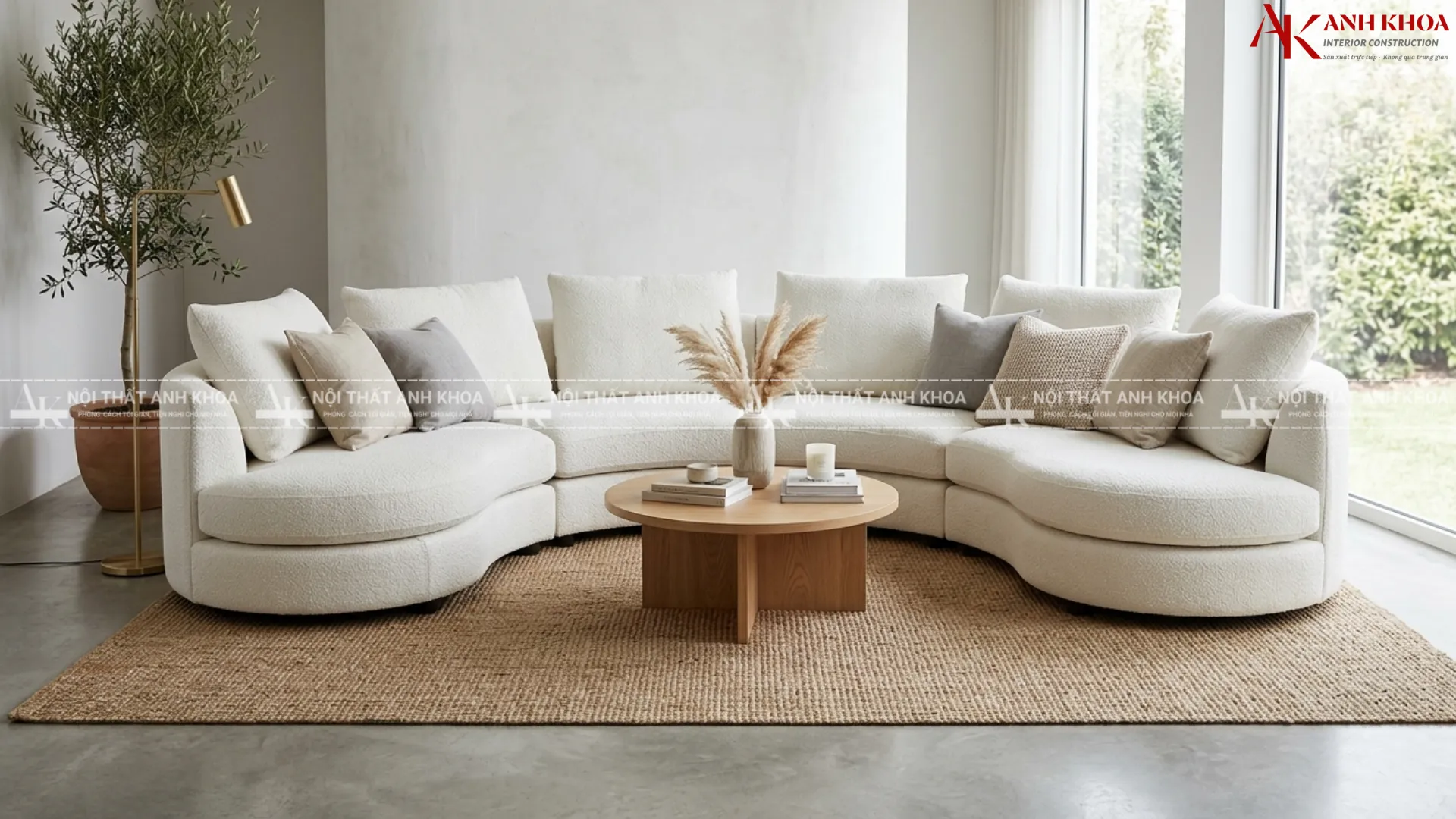 Đưa cảm giác ấm cúng lan tỏa cùng sofa tròn màu kem Đưa cảm giác ấm cúng lan tỏa cùng sofa tròn màu kem