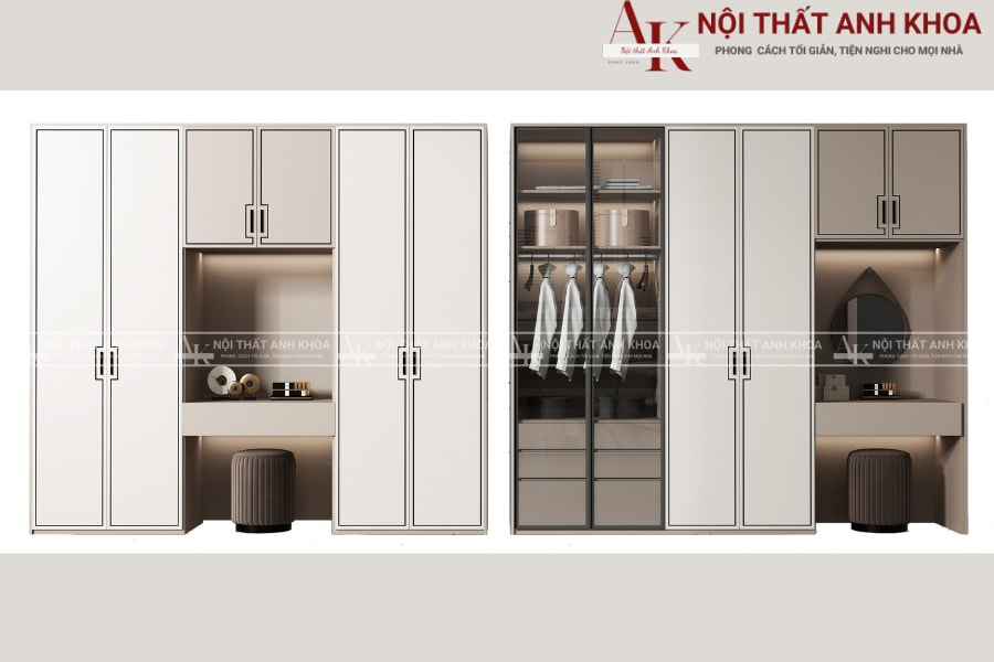 Tủ quần áo thông minh kết hợp gương trang điểm