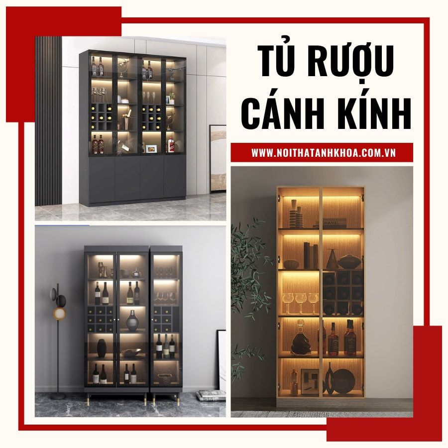 Tủ rượu cánh kính đẹp hiện đại, sang trọng Tủ rượu cánh kính đẹp hiện đại, sang trọng