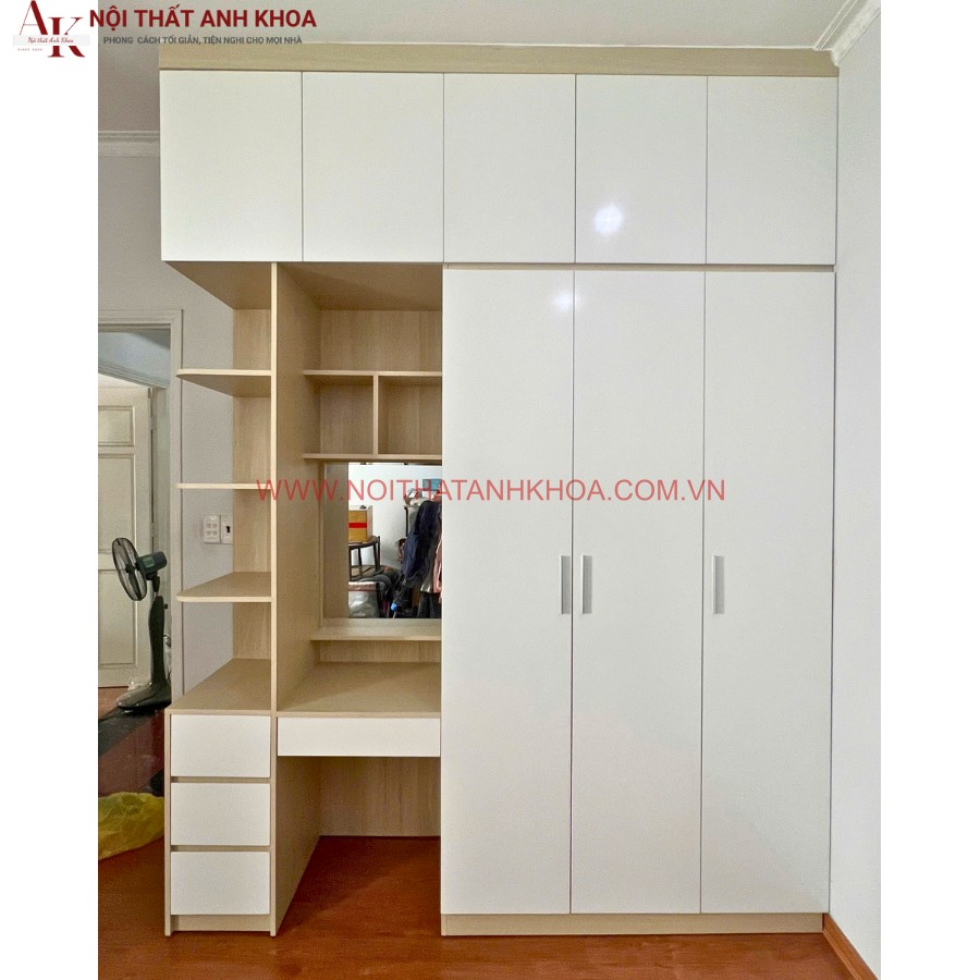 Tủ quần áo kết hợp bàn trang điểm phong cách hiện đại Tủ quần áo kết hợp bàn trang điểm phong cách hiện đại