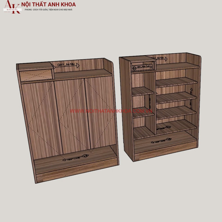 Tủ giày gỗ công nghiệp giá rẻ đa dạng mẫu mã Tủ giày gỗ công nghiệp giá rẻ đa dạng mẫu mã