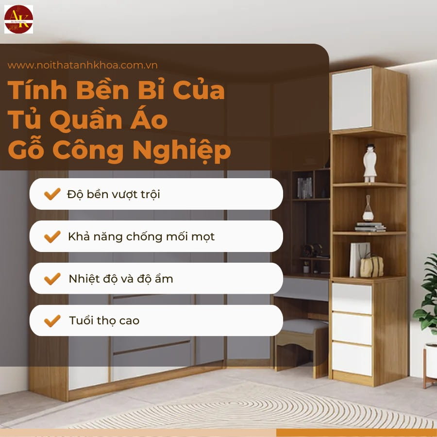Tính bền bỉ của tủ quần áo gỗ công nghiệp Tính bền bỉ của tủ quần áo gỗ công nghiệp