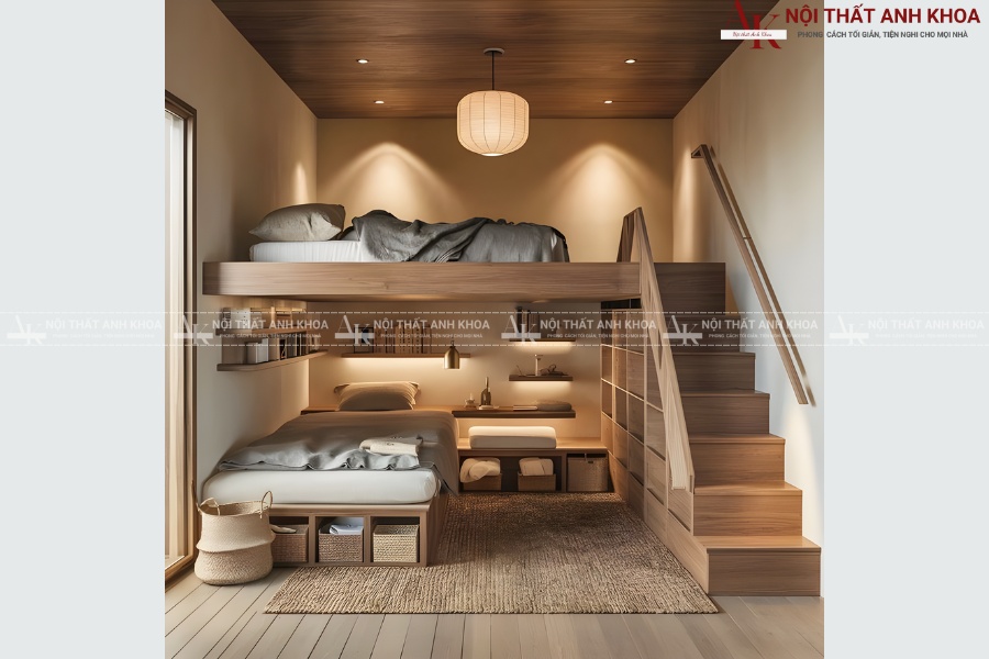Mẫu giường tầng đẹp, có ngăn kệ tiện lợi Mẫu giường tầng đẹp, có ngăn kệ tiện lợi