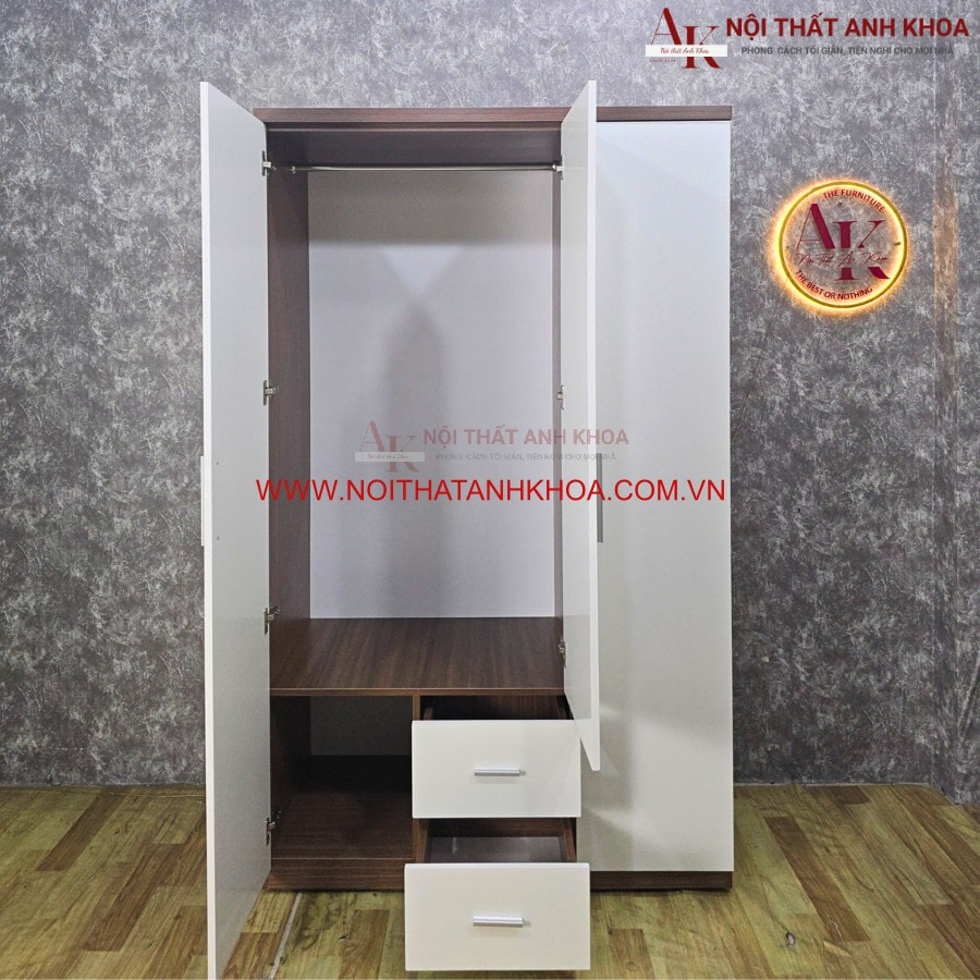 Tủ quần áo mẫu mã đơn giản được làm từ gỗ MDF Tủ quần áo mẫu mã đơn giản được làm từ gỗ MDF