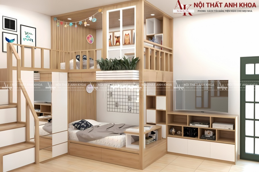 Giường tầng gỗ công nghiệp - Bền chắc, giá hợp lý Giường tầng gỗ công nghiệp - Bền chắc, giá hợp lý