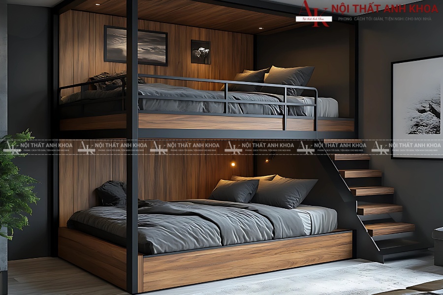 Mẫu giường tầng gỗ công nghiệp đẹp cho phòng bé Mẫu giường tầng gỗ công nghiệp đẹp cho phòng bé