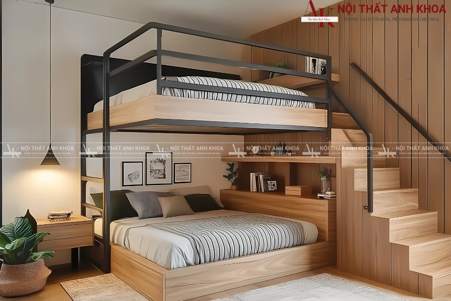 Giường tầng gỗ MDF - Giải pháp tiết kiệm diện tích Giường tầng gỗ MDF - Giải pháp tiết kiệm diện tích