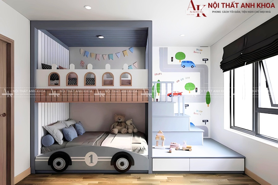 Mẫu giường tầng gỗ MDF - Tối ưu không gian phòng nhỏ Mẫu giường tầng gỗ MDF - Tối ưu không gian phòng nhỏ