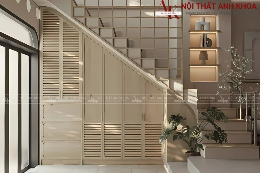 Tủ gầm cầu thang cho gia đình trẻ - Vừa đẹp vừa đa năng Tủ gầm cầu thang cho gia đình trẻ - Vừa đẹp vừa đa năng