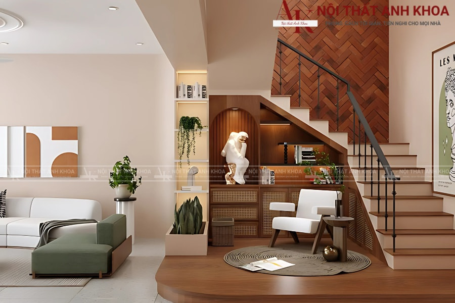 Tối ưu không gian với tủ gầm cầu thang thông minh Tối ưu không gian với tủ gầm cầu thang thông minh