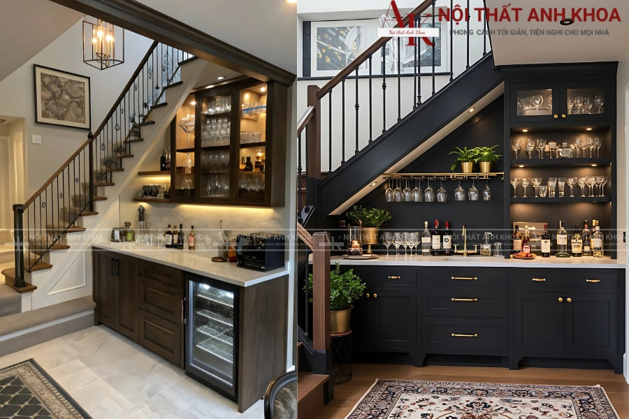 Tủ cầu thang gỗ công nghiệp - Cho nhà phố hiện đại Tủ cầu thang gỗ công nghiệp - Cho nhà phố hiện đại