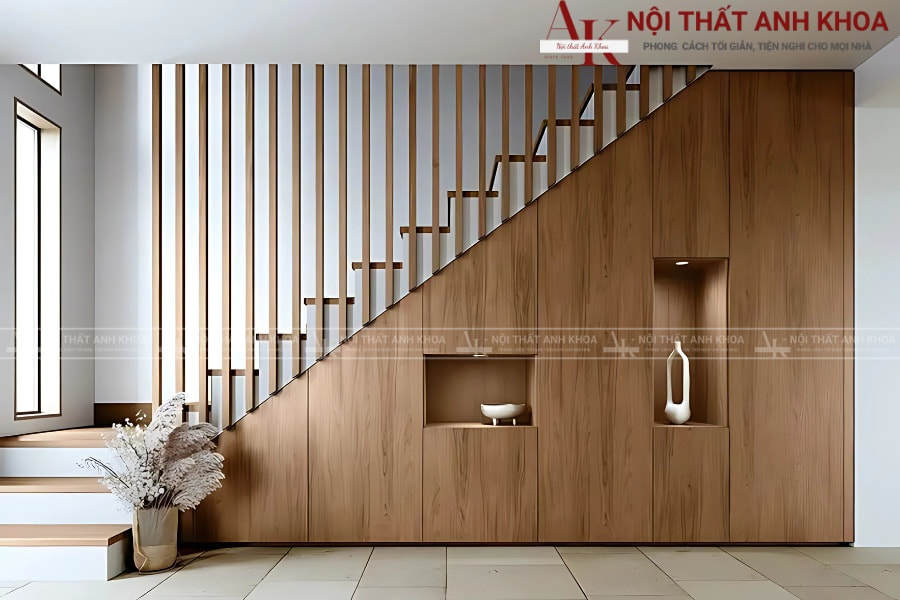 Tủ cầu thang gỗ MDF - Hiện đại, sang trọng Tủ cầu thang gỗ MDF - Hiện đại, sang trọng