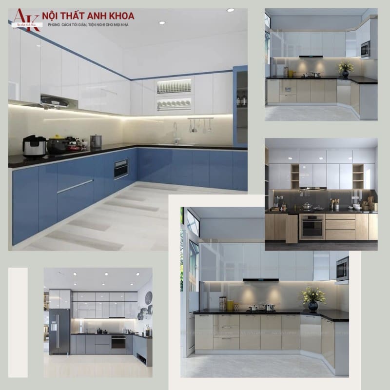 Tủ bếp acrylic khung gỗ mdf chống ẩm cao cấp Tủ bếp acrylic khung gỗ mdf chống ẩm cao cấp
