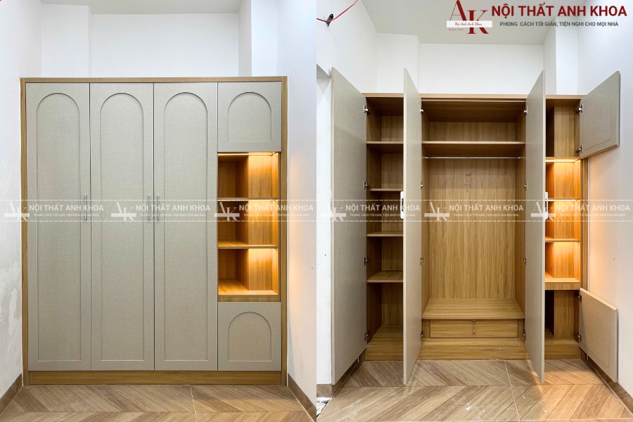 Tủ áo tân cổ điển gỗ MDF - Sang trọng và tinh tế Tủ áo tân cổ điển gỗ MDF - Sang trọng và tinh tế