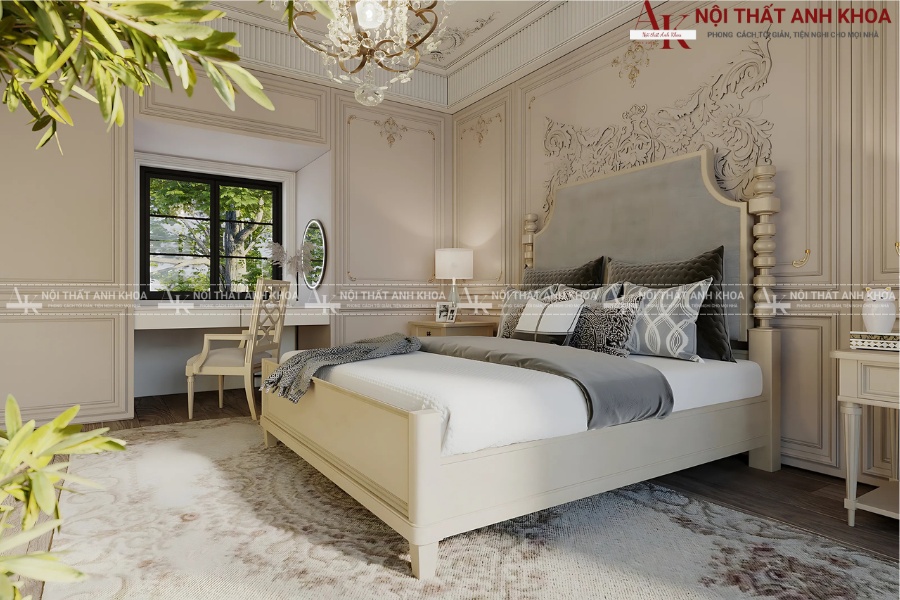 Xu hướng thiết kế nội thất phòng ngủ tân cổ điển 2025  Xu hướng thiết kế nội thất phòng ngủ tân cổ điển 2025