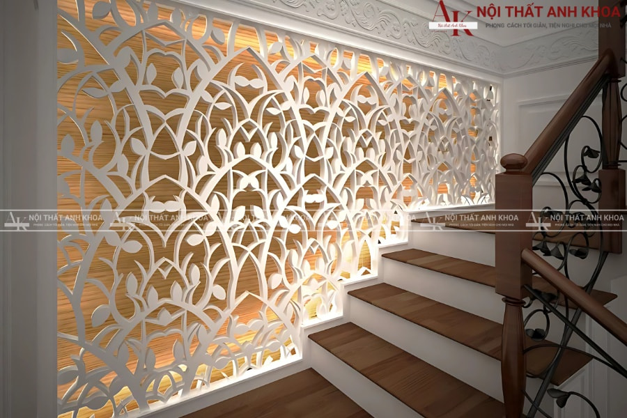 Vách ngăn cầu thang CNC - Tinh xảo, độc đáo Vách ngăn cầu thang CNC - Tinh xảo, độc đáo