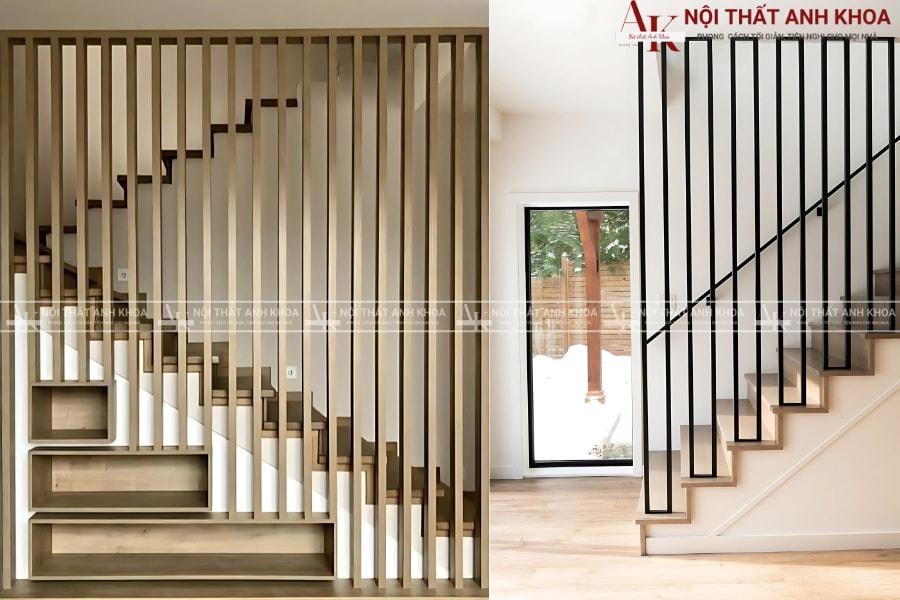 Vách ngăn cầu thang đơn giản mà đẹp Vách ngăn cầu thang đơn giản mà đẹp