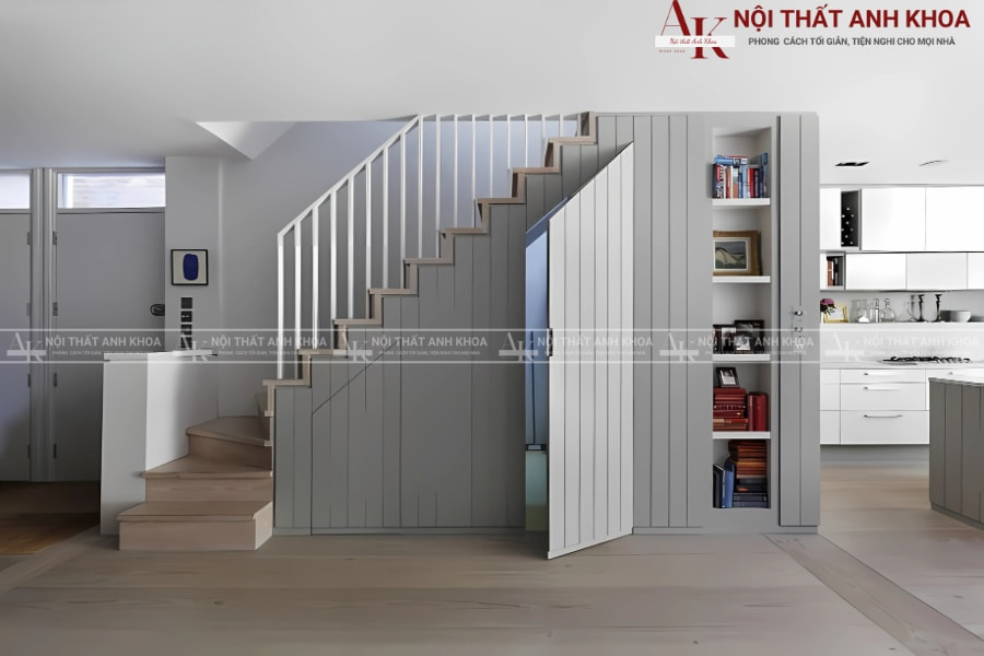 Tủ âm cầu thang cho căn hộ chung cư diện tích nhỏ Tủ âm cầu thang cho căn hộ chung cư diện tích nhỏ