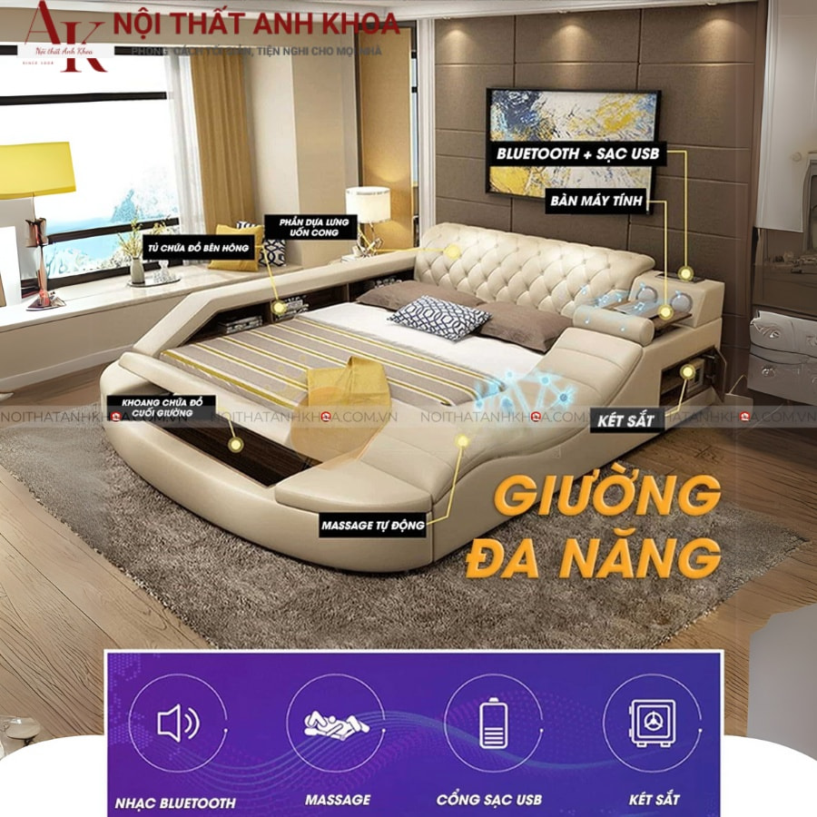 Giường ngủ tính công năng và tiện nghi Giường ngủ tính công năng và tiện nghi