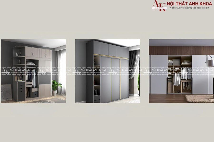 Tủ quần áo cửa kéo ngang hiện đại, sang trọng Tủ quần áo cửa kéo ngang hiện đại, sang trọng