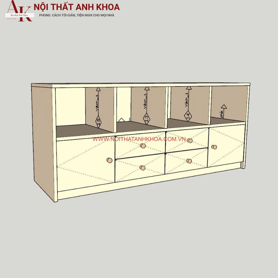 Kệ sách gỗ công nghiệp MDF có hộc tủ tiện lợi Kệ sách gỗ công nghiệp MDF có hộc tủ tiện lợi