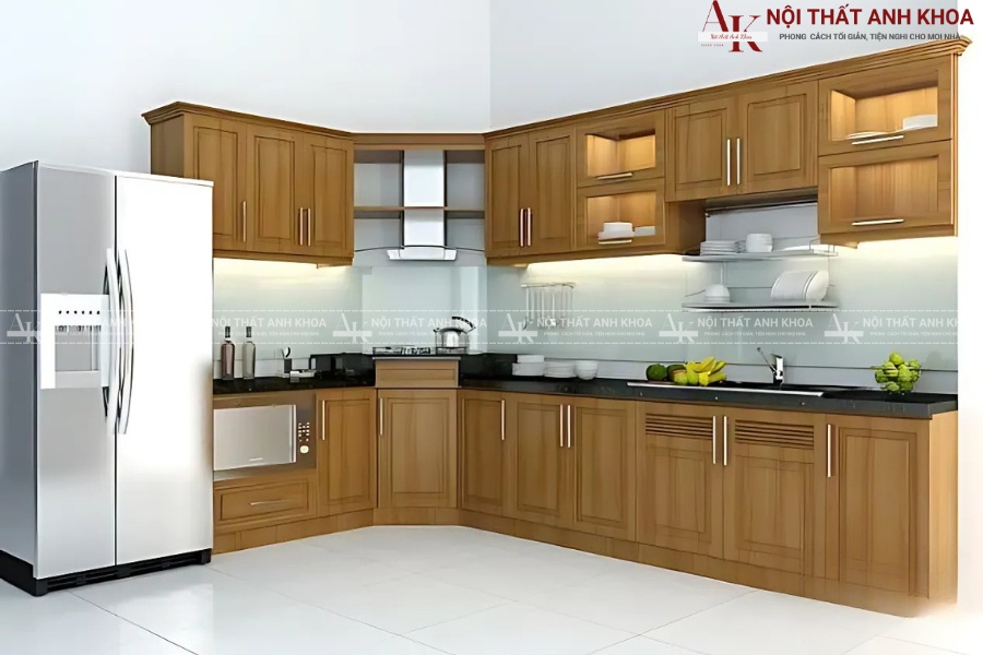 Tủ bếp gỗ tự nhiên hiện đại - Giải pháp cho không gian bếp đẹp Tủ bếp gỗ tự nhiên hiện đại - Giải pháp cho không gian bếp đẹp