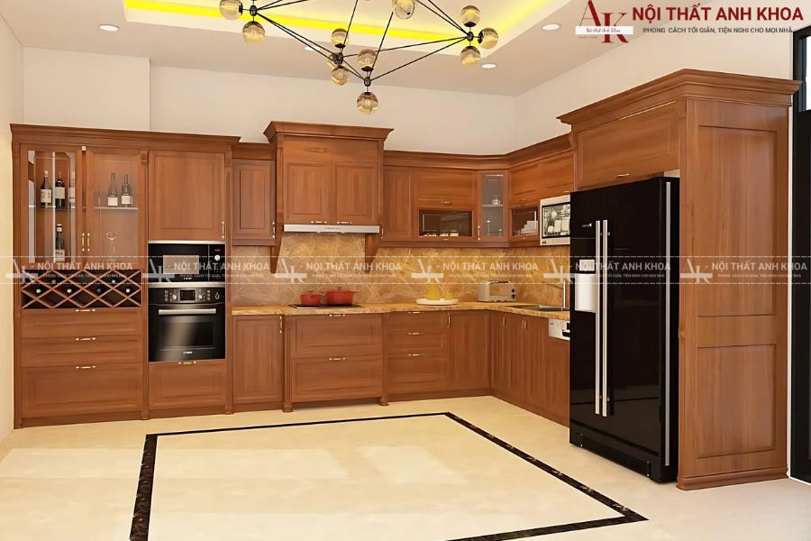 Mẫu tủ bếp gỗ tự nhiên đẹp giá rẻ cho nhà phố, chung cư Mẫu tủ bếp gỗ tự nhiên đẹp giá rẻ cho nhà phố, chung cư