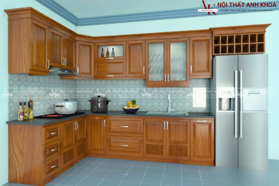 Tủ bếp gỗ tự nhiên đẹp, bền, giá tốt cho mọi không gian Tủ bếp gỗ tự nhiên đẹp, bền, giá tốt cho mọi không gian