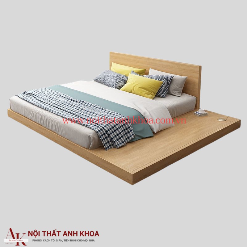 Giường Ngủ Bệt Gỗ MDF Có Kệ Sách Giường Ngủ Bệt Gỗ MDF Có Kệ Sách