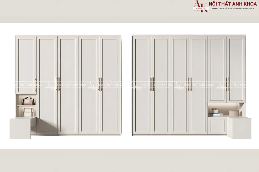 Mẫu tủ quần áo màu trắng - Sự lựa chọn của nội thất thông minh Mẫu tủ quần áo màu trắng - Sự lựa chọn của nội thất thông minh