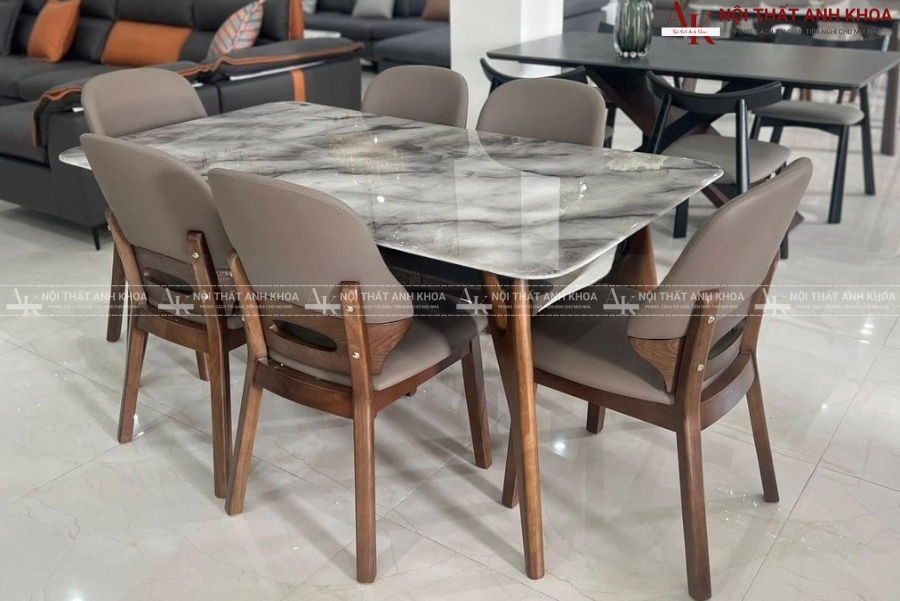 Bàn ăn gỗ mặt đá - Phù hợp mọi không gian Bàn ăn gỗ mặt đá - Phù hợp mọi không gian