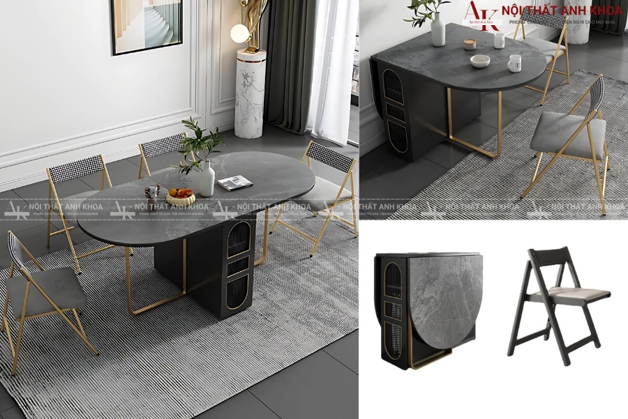 Bàn ăn mặt đá chân Inox - Chất lượng vượt trội Bàn ăn mặt đá chân Inox - Chất lượng vượt trội