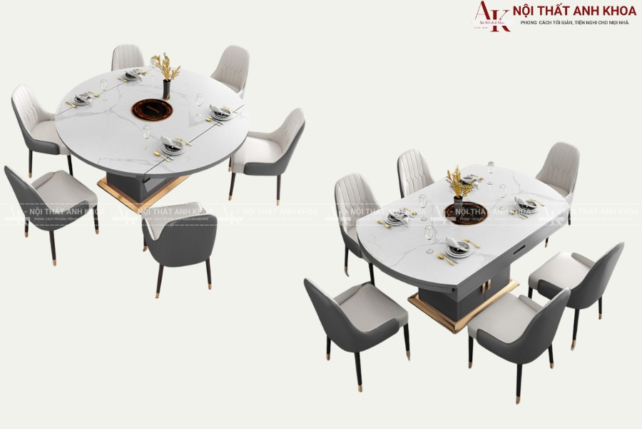 Bàn ăn mặt đá tròn - Gắn kết bữa cơm gia đình Bàn ăn mặt đá tròn - Gắn kết bữa cơm gia đình