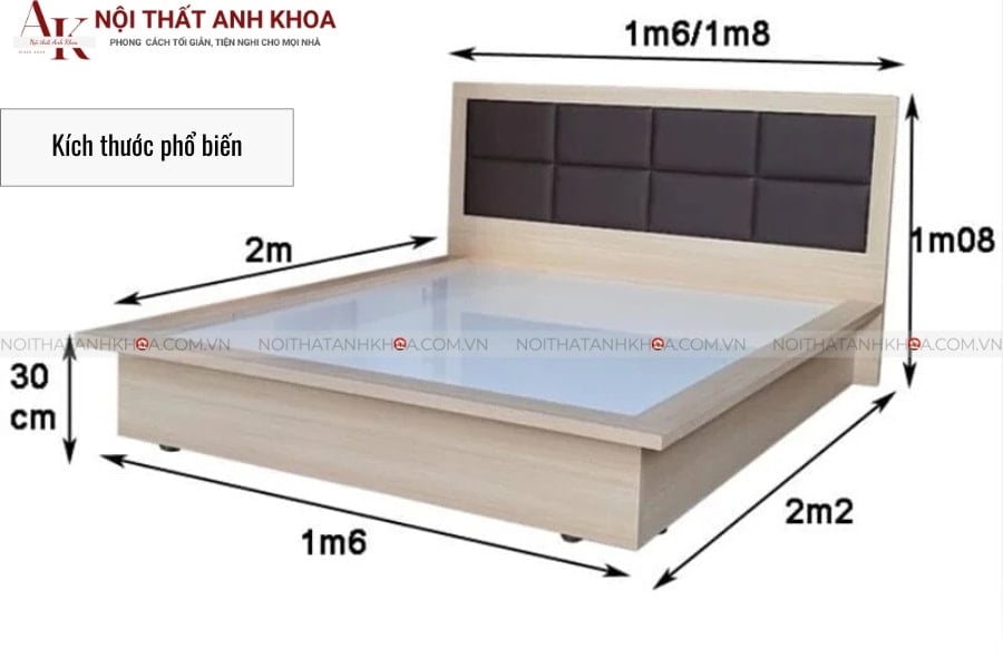 Kích thước phổ biến của giường ngủ Nhật Kích thước phổ biến của giường ngủ Nhật