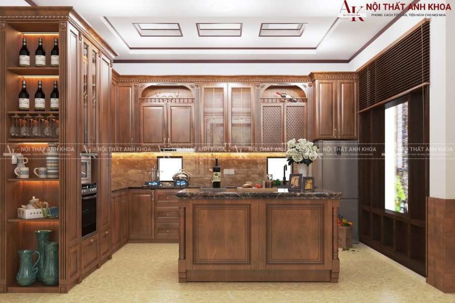 Tủ bếp gỗ tự nhiên - Nét đẹp vượt thời gian Tủ bếp gỗ tự nhiên - Nét đẹp vượt thời gian