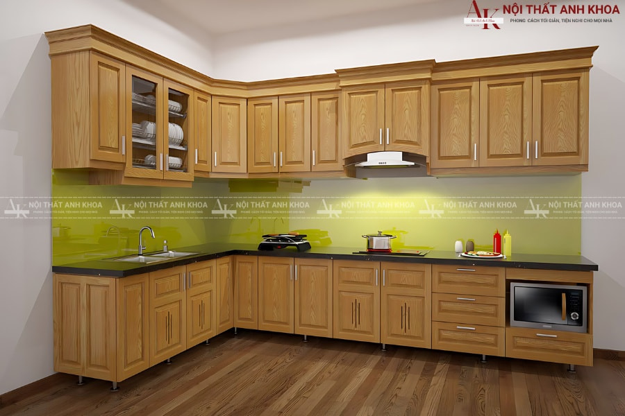 Tủ bếp gỗ sồi - Sự kết hợp hoàn hảo giữa thẩm mỹ và công năng Tủ bếp gỗ sồi - Sự kết hợp hoàn hảo giữa thẩm mỹ và công năng