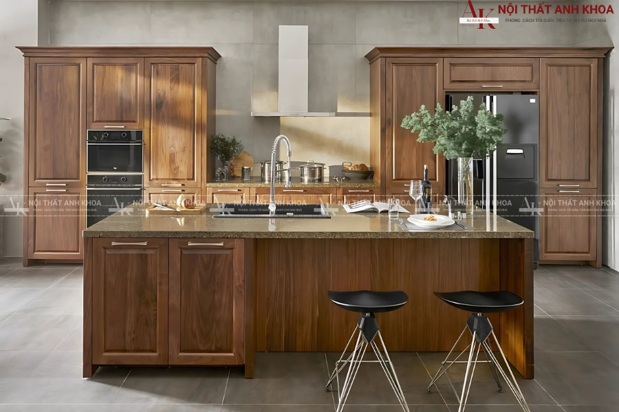 Tủ bếp gỗ tự nhiên đẹp, bền, an toàn cho sức khỏe Tủ bếp gỗ tự nhiên đẹp, bền, an toàn cho sức khỏe