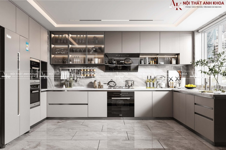 Tủ bếp đẹp phủ Melamine - Bền đẹp theo năm tháng Tủ bếp đẹp phủ Melamine - Bền đẹp theo năm tháng