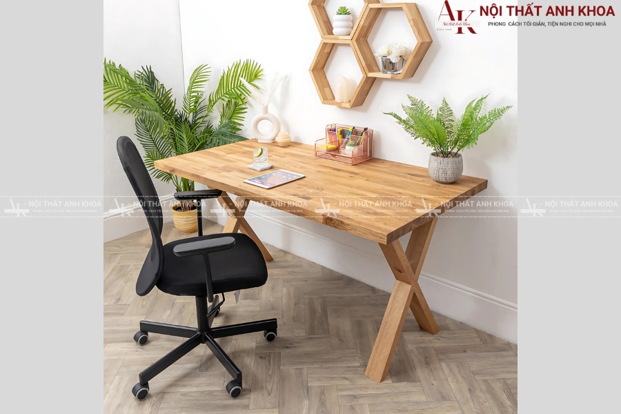 Bàn làm việc gỗ tự nhiên - Thiết kế tối giản, tinh tế Bàn làm việc gỗ tự nhiên - Thiết kế tối giản, tinh tế