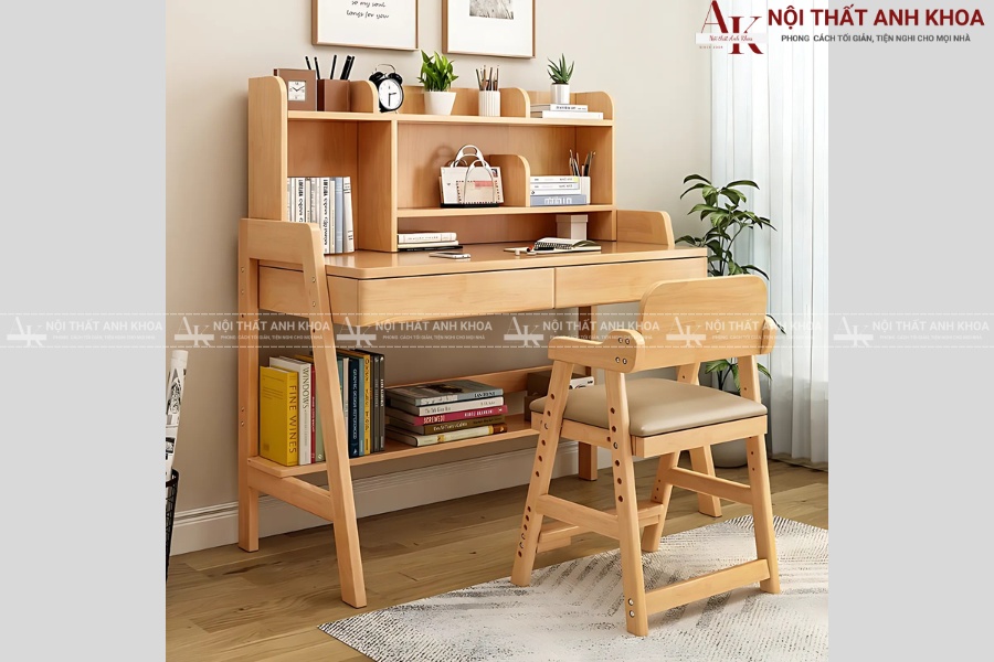 Bàn làm việc gỗ cao su - Bền đẹp theo thời gian Bàn làm việc gỗ cao su - Bền đẹp theo thời gian