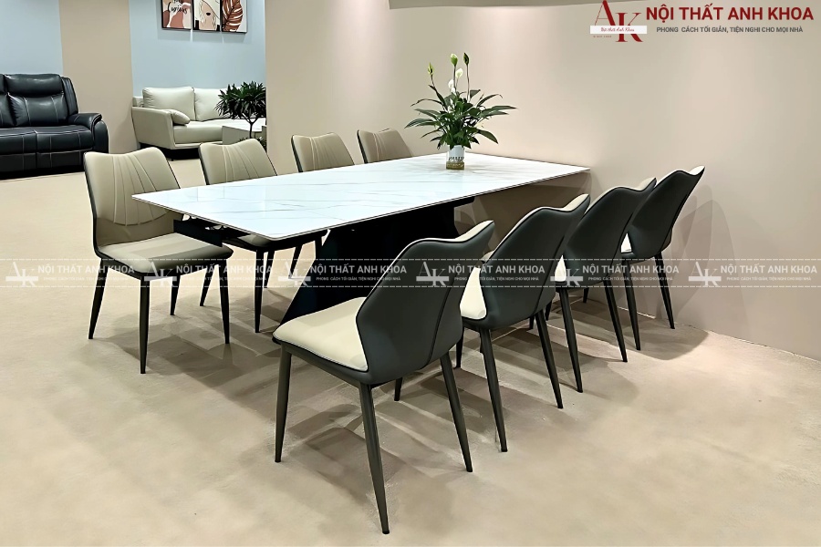 Mẫu bàn ăn mặt đá hình chữ nhật - Thiết kế chuẩn hiện đại Mẫu bàn ăn mặt đá hình chữ nhật - Thiết kế chuẩn hiện đại