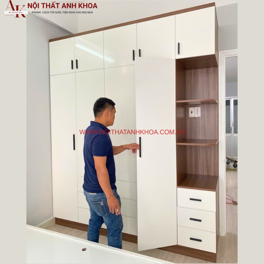 Tủ quần áo gỗ công nghiệp MDF bền đẹp, cứng cáp Tủ quần áo gỗ công nghiệp MDF bền đẹp, cứng cáp