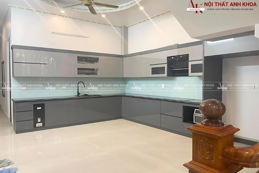 Tủ bếp nhôm giả gỗ - Chống mối mọt, không cong vênh Tủ bếp nhôm giả gỗ - Chống mối mọt, không cong vênh