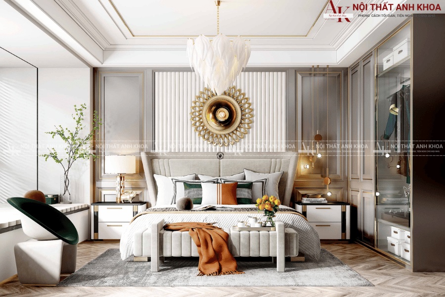 Nội thất phòng ngủ tân cổ điển - Vẻ đẹp vượt thời gian Nội thất phòng ngủ tân cổ điển - Vẻ đẹp vượt thời gian