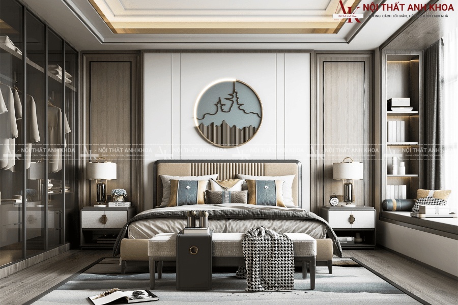 Nội thất phòng ngủ thông thoáng với gam màu sáng Nội thất phòng ngủ thông thoáng với gam màu sáng